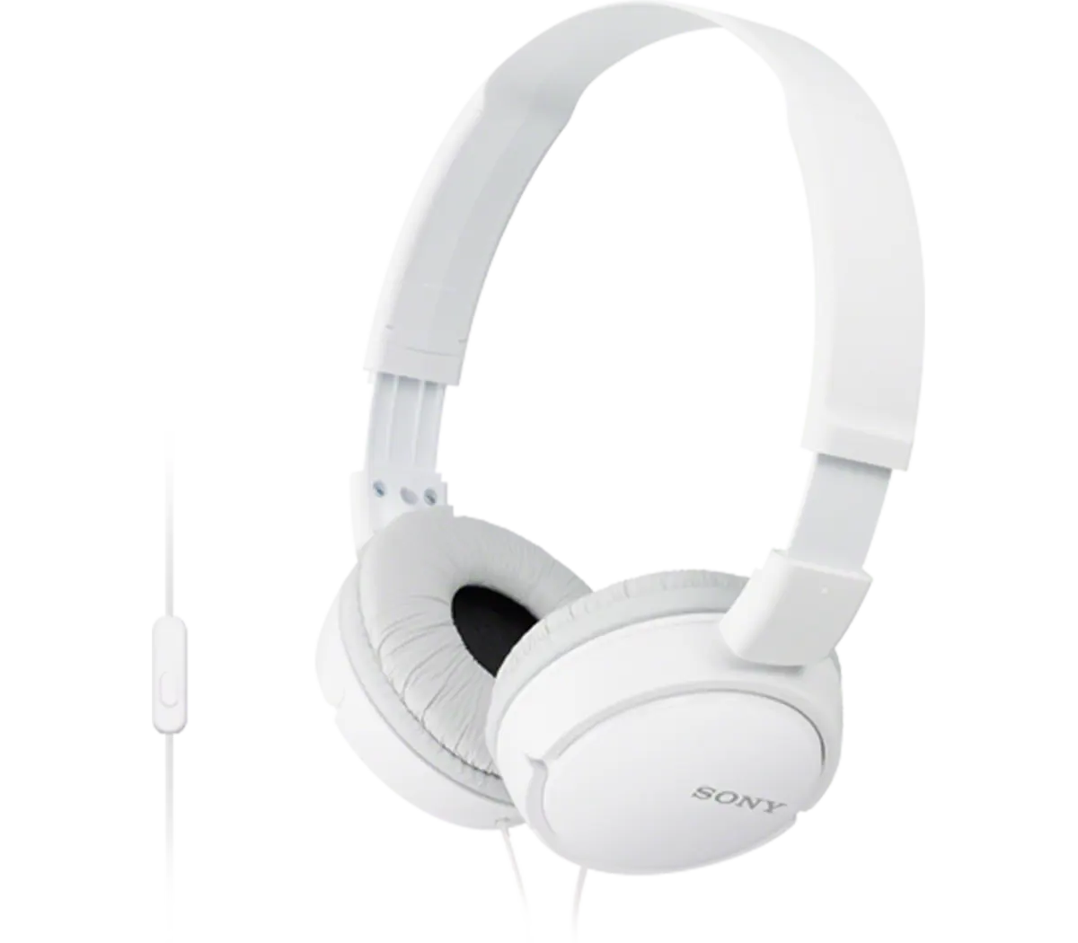 Sony ZX Series Wired On-Ear Headphones with Mic, White | MDRZX110AP
