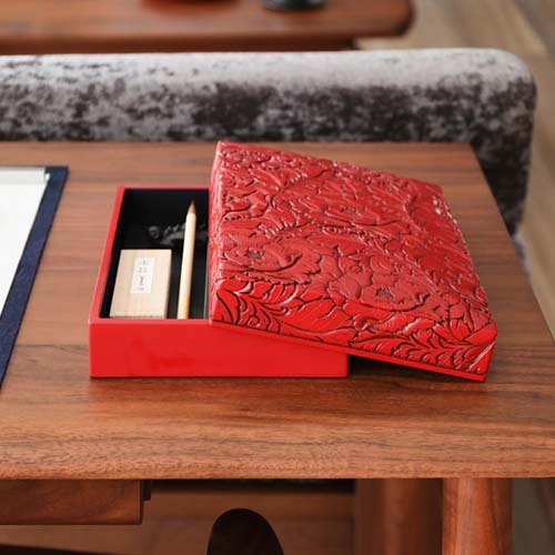 村上木彫堆朱 藤井漆工 硯箱 伝統工芸品 木製 小物入れ | MUKU工房