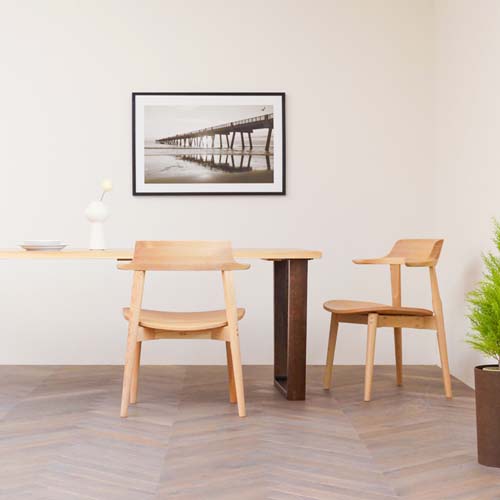 各地の名工房 Hamamoto kogei 浜本工芸 No.4900 ダイニングチェア 板座