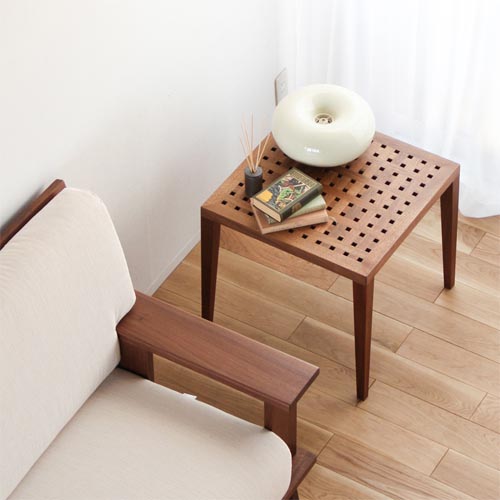 旭川家具 家具工房木魂 Koshi 格子 サイドテーブル 国産家具 無垢