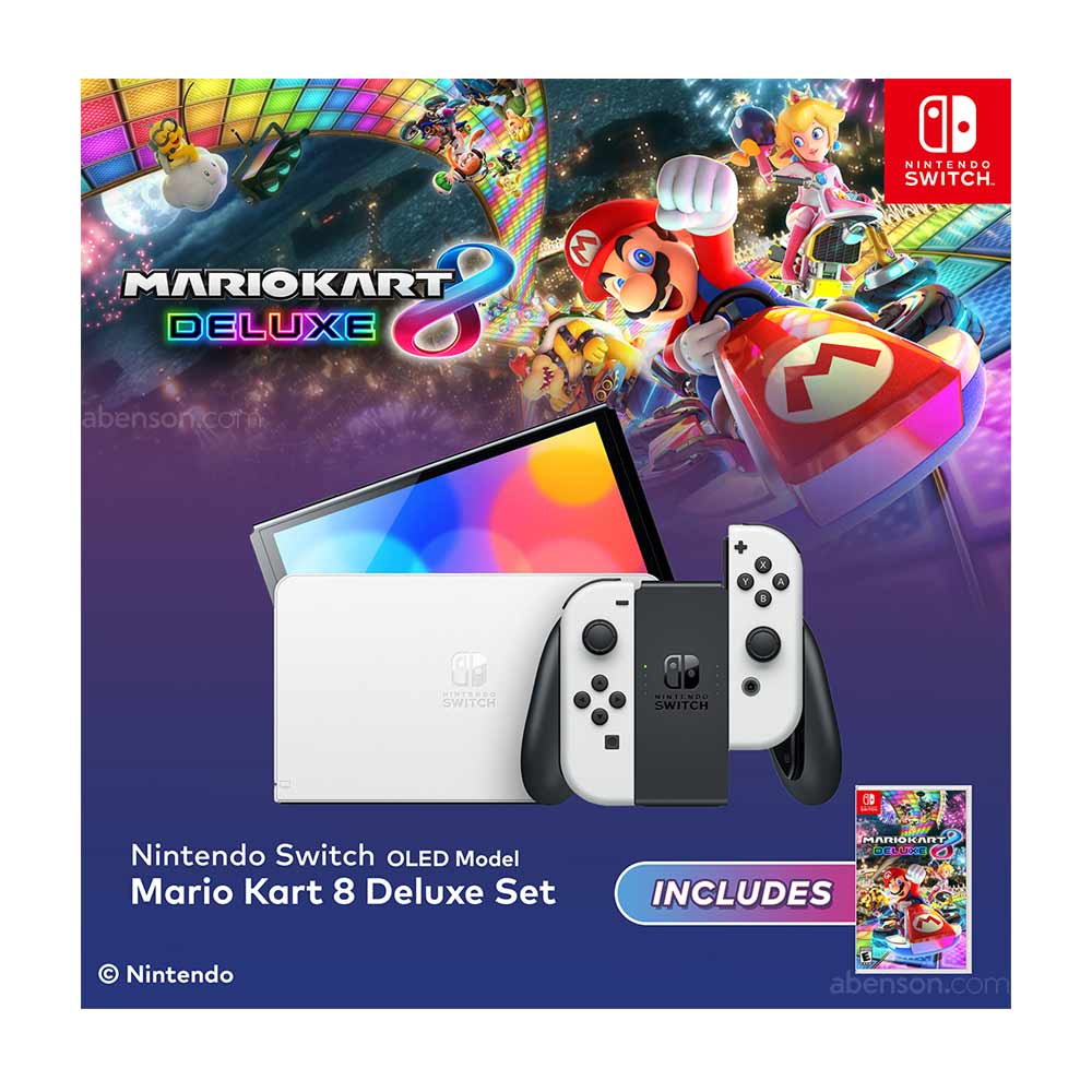 Nintendo Switch OLED White + Mario Kart 8 Deluxe Set | Lifestyle