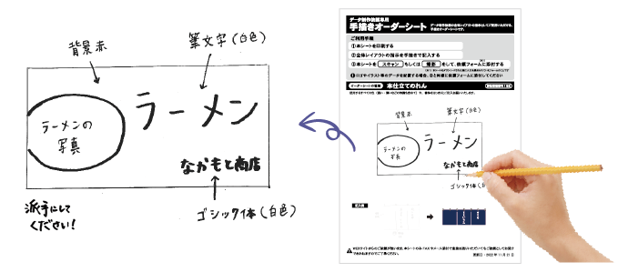 オーダーシートの書き方｜のれんキング│株式会社イタミアート