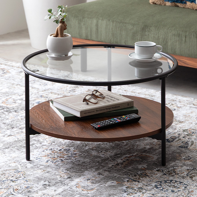 g147011]【幅60cm】Junon ガラス天板センターテーブル ガラステーブル