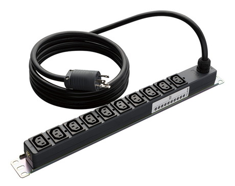 ME8655TA5: 19インチラック縦・横取付兼用金具付200Vコンセント(C13X10