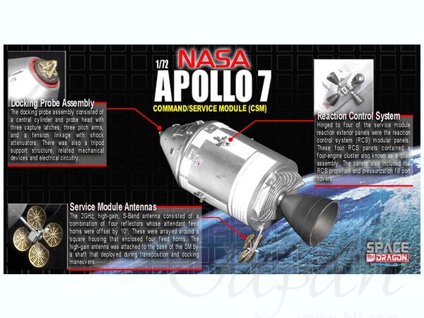 1/72 NASA アポロ7号 CSM(司令船/機械船) | HLJ.co.jp