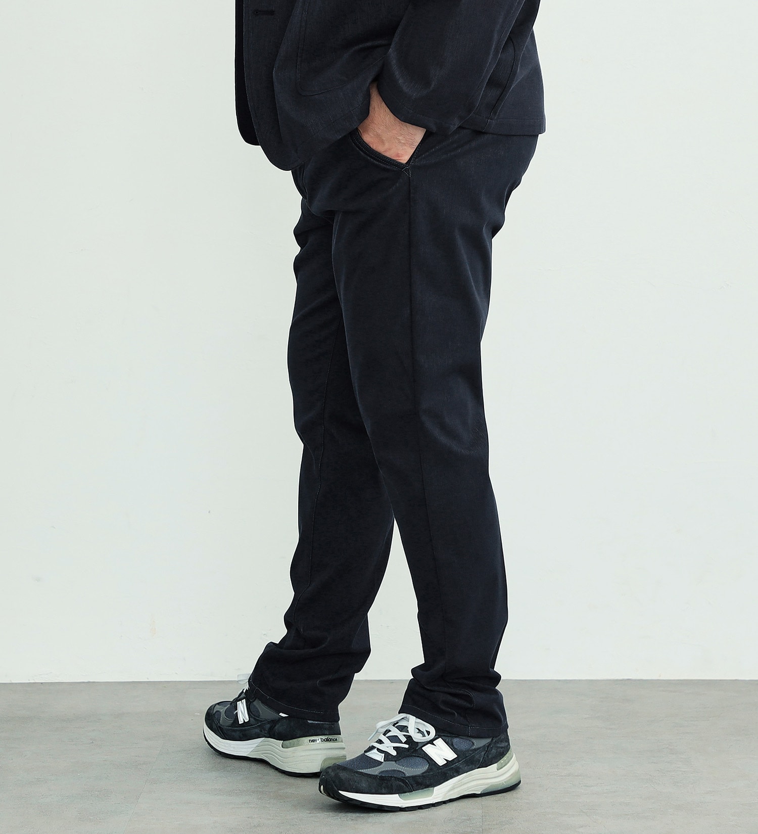 大きいサイズ】デニスラ スリムテーパードパンツ スラックス デニム