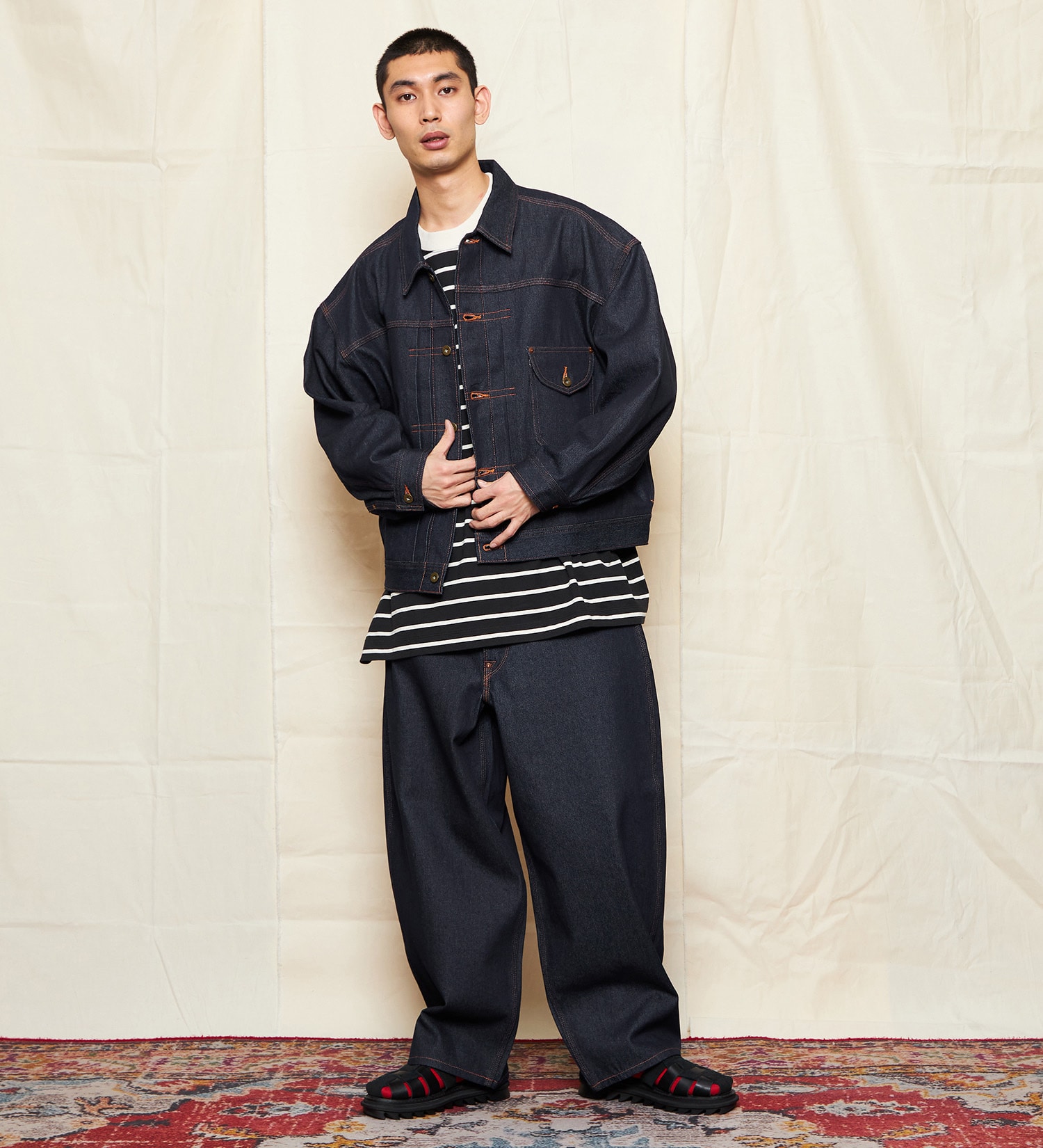 SUPERSIZED ビッグシルエットカウボーイデニムジャケット セットアップ