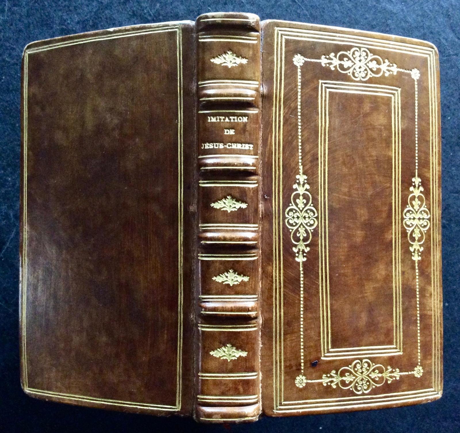 Fine Miniature French Leather Binding 1880's L'imitation De Jesus
