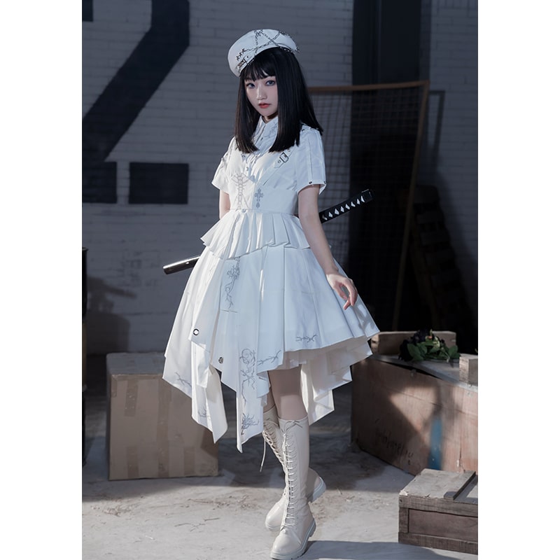 軍服ロリータ】ホワイトバトルドレス 軍服ロリータ|ロリータ
