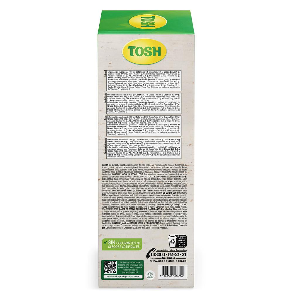 Tosh Assorted Flavor Cereal Bars 30 Units / 23 g Snack Bars