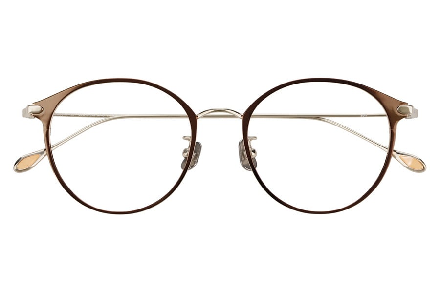 華やかさのあるボストン型チタンフレーム[中顔面短縮みえメガネ