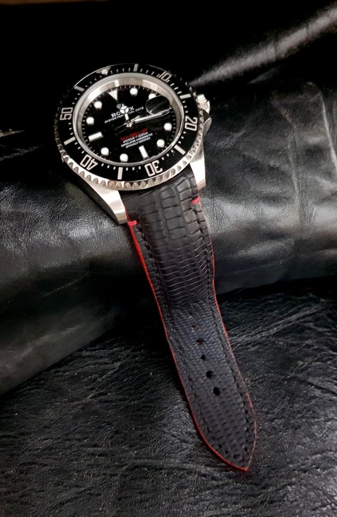 SuperMatte Carbon Black Teju Lizard for Rolex Sea Dweller 126600 -