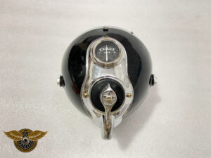 8″ Inches Miller Headlamp Headlight 2 Holes Curved Glass Chrome