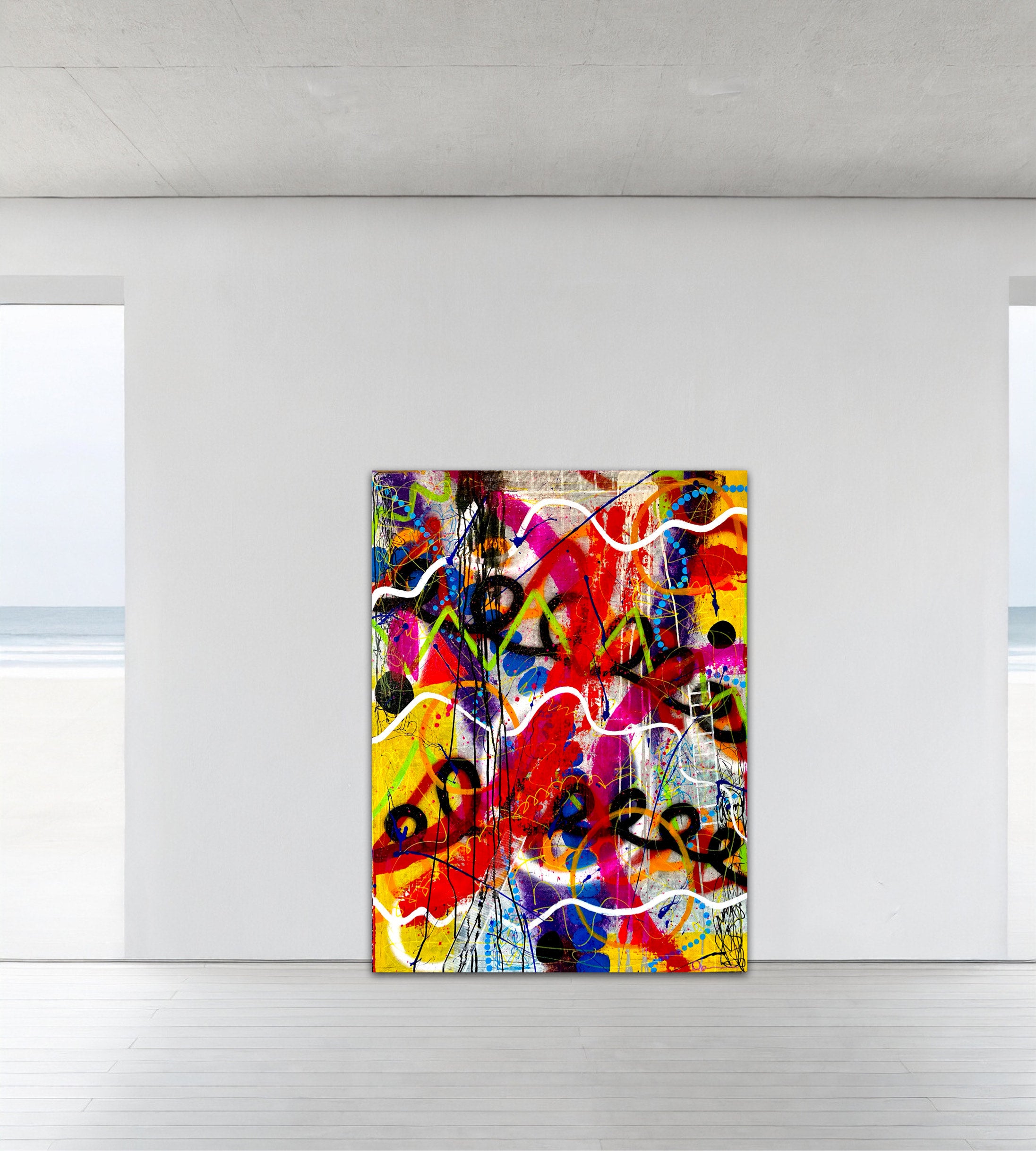 Urban Symphony (36x48) - Large abstract mixed media fine art