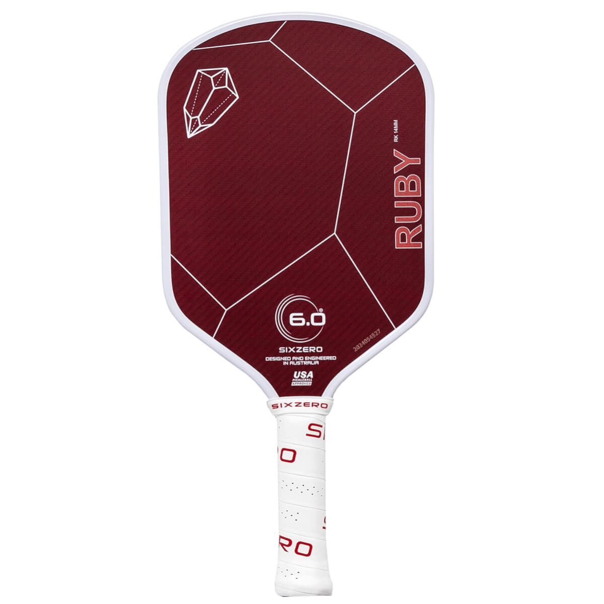 Six Zero Ruby 14mm Aramid Fiber Pickleball Paddle | JustPaddles.com