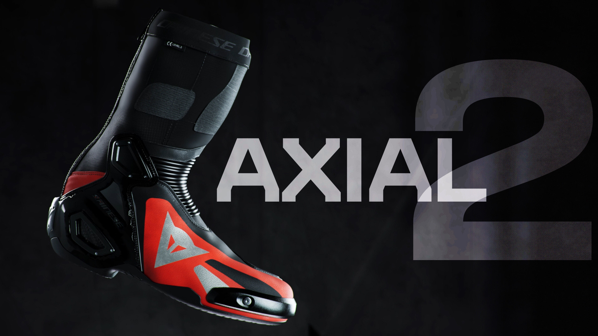 AXIAL 2 - MEN'S MOTORCYCLE RACING BOOTS | BLACK/RED FLUO | Dainese