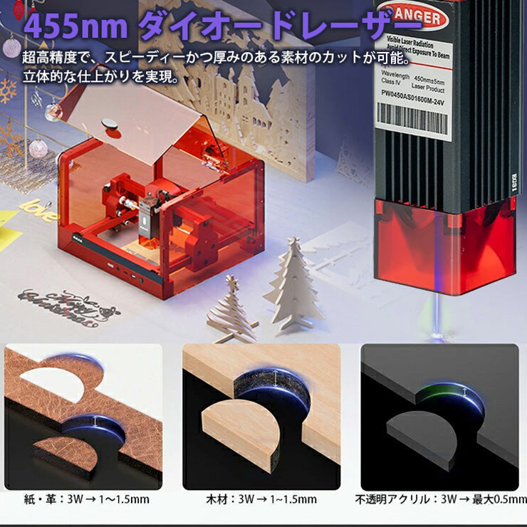 レーザー彫刻機 彫刻や木板のカットが広範囲に出来る家庭用におすすめ