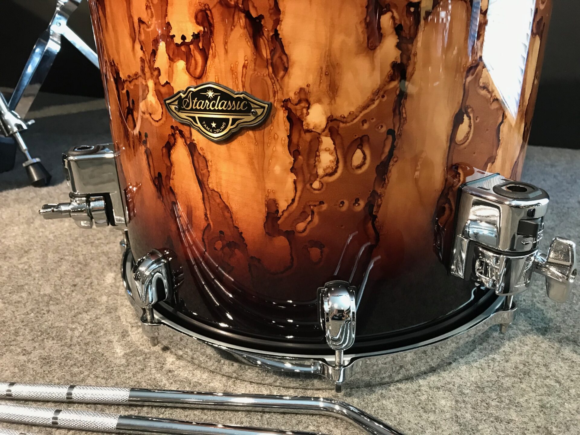 Tama Walnut / Birch 14x14 Floor Tom Molten Brown Burst WBSF14D MBR