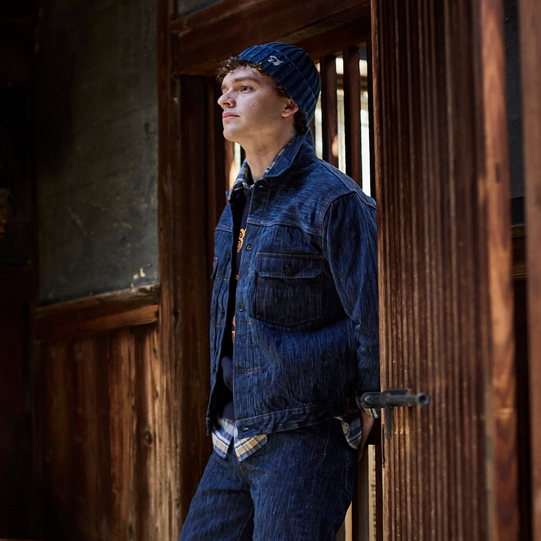 阿波正藍柿渋染デニムジャケット【D4615】BIGサイズ – STUDIO D