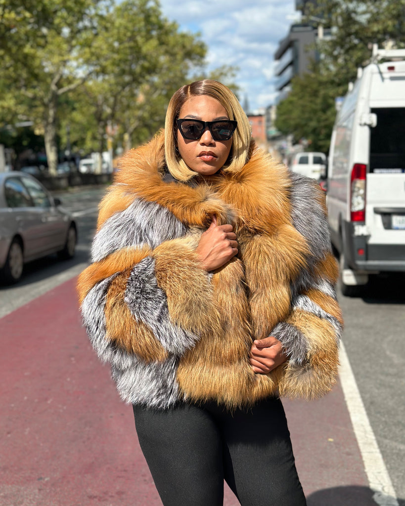 WOMEN FOX FUR- NATURAL RED FOX & SLIVER FOX COMBO – DaRucci Leather