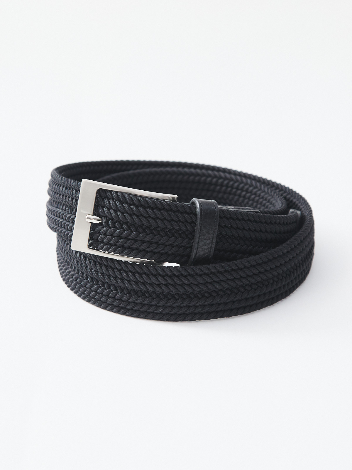 熟成ラバーメッシュベルト with トスカーナレザー/ブラック