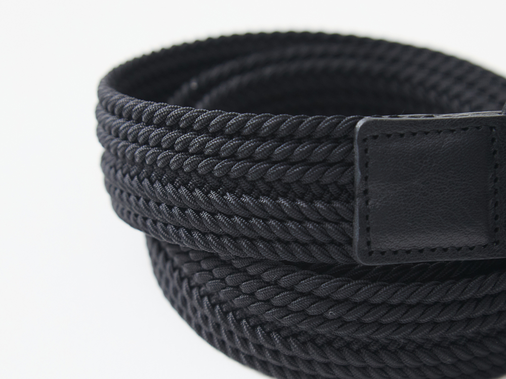 熟成ラバーメッシュベルト with トスカーナレザー/ブラック