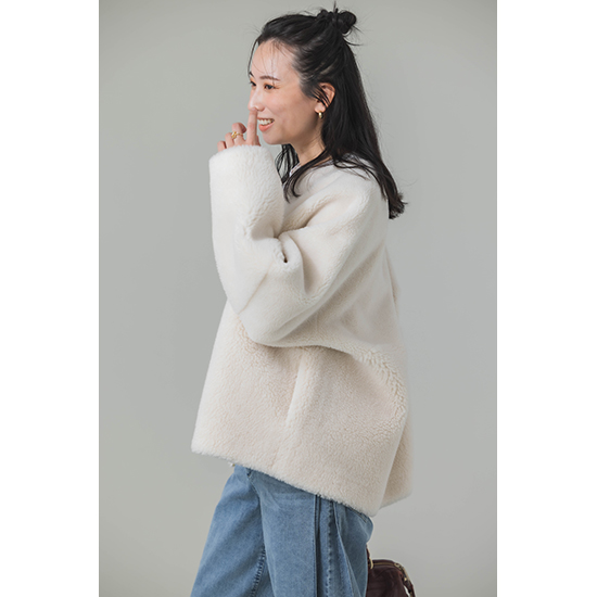 優待価格[MICA&DEAL]リバーシブルノーカラーボアコート | KOBUNSHA