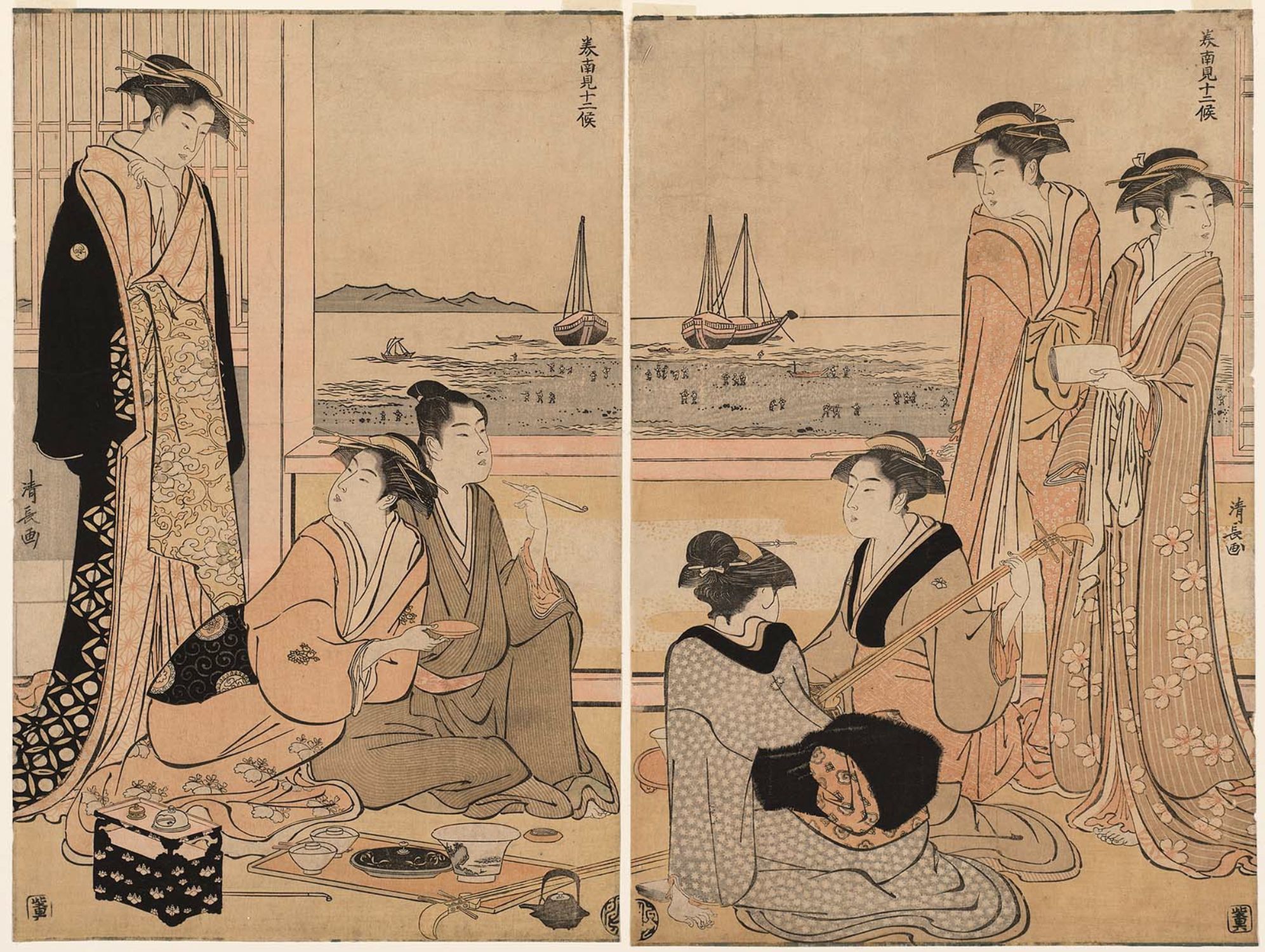 鳥居清長による浮世絵「The Fourth Month, from the series Twelve