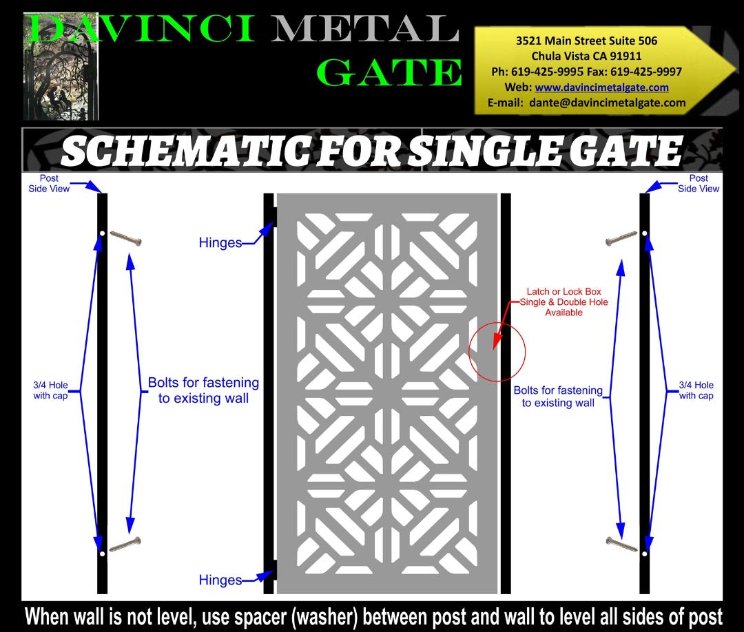 Hexagon Path Metal Entry Gate - Custom Sizes Available - DaVinci Gate