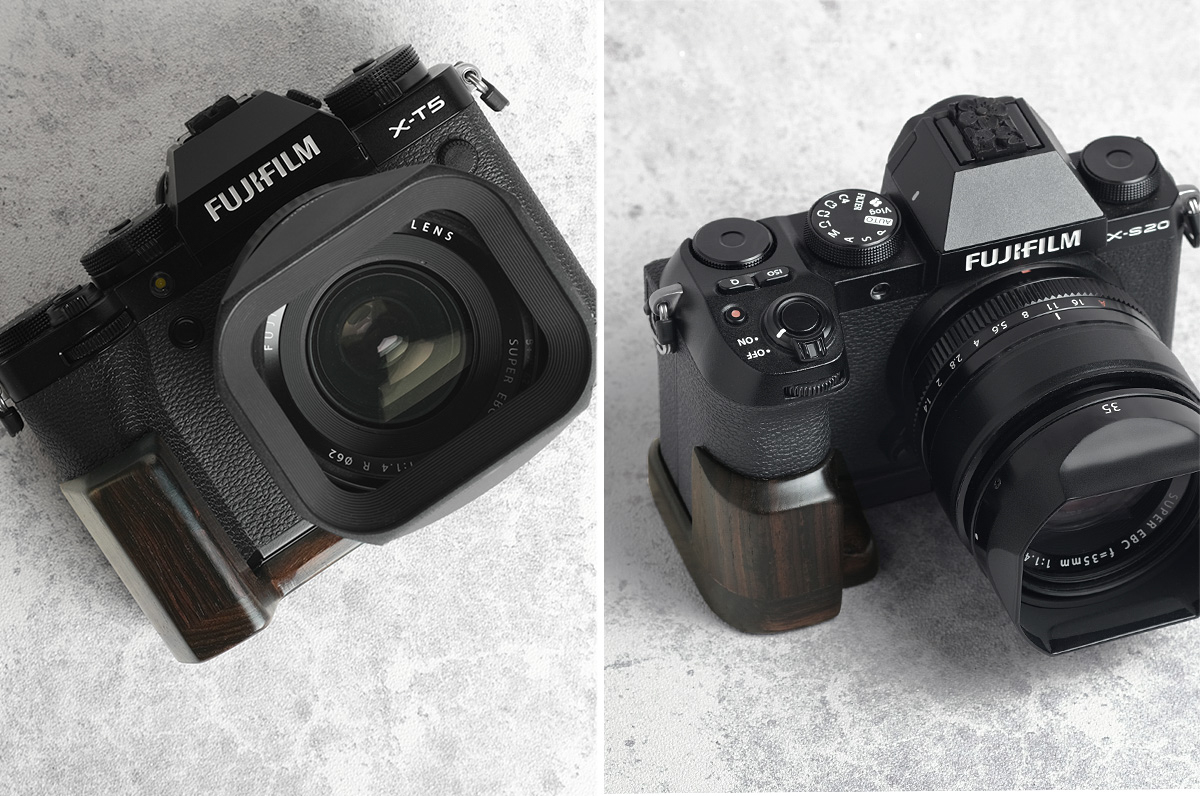 SHOTEN、富士フイルム「X-T5」「X-S20」用のウッドグリップ - デジカメ