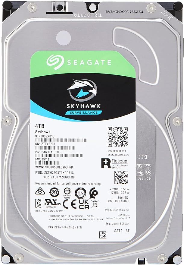 Seagate (ST4000VX013) SkyHawk 4TB HDD - 5900 RPM, SATA/600