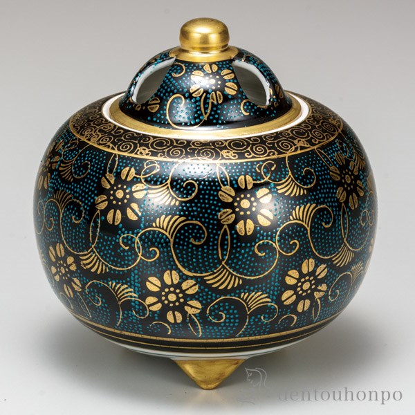 送料無料】 香炉 青粒鉄仙 4号 / お香 線香 リラックス 仏具 人気