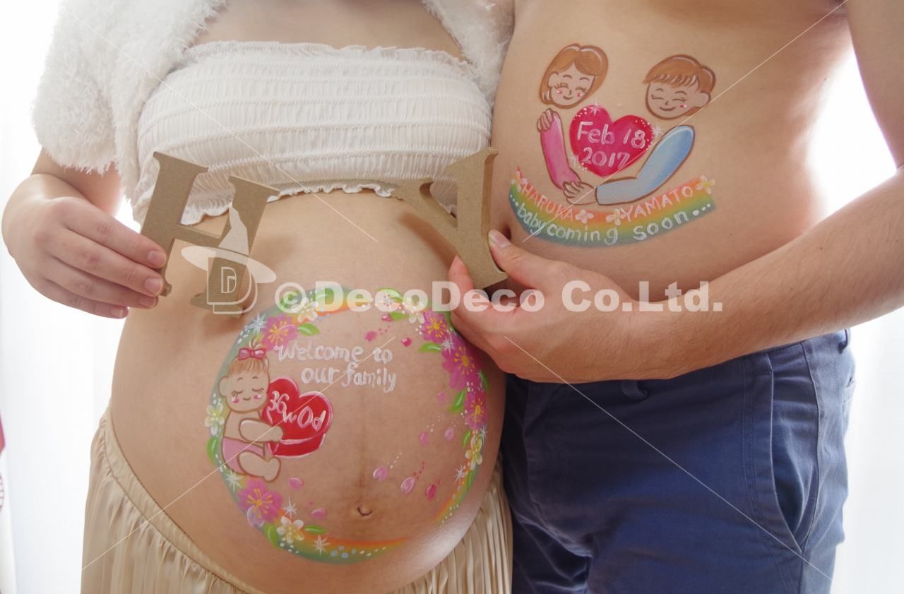 マタニティペイント「赤ちゃん with H&Y」｜デコデコ || フェイ