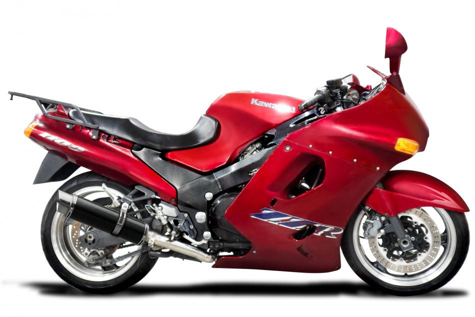 Kawasaki ZX-11 Ninja 1990-2001 Full Exhaust 4-2 14″ Round Carbon