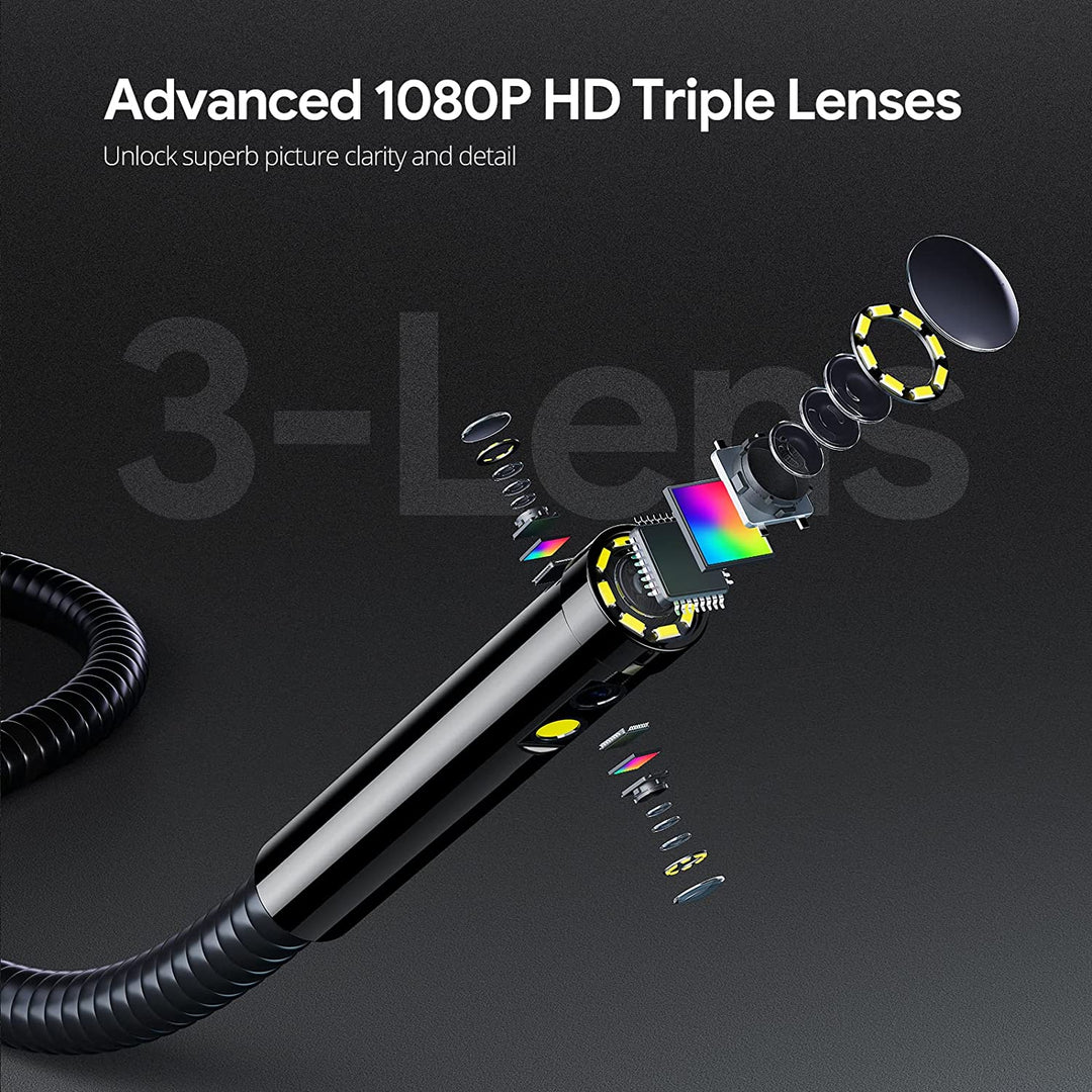 DEPSTECH DS700 Triple Lens Borescope Camera with 7'' IPS Screen