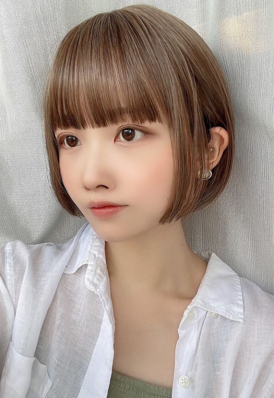 新【ミニボブ】オレンジベージュ【軽量ウィッグ】 - ウィッグ専門店