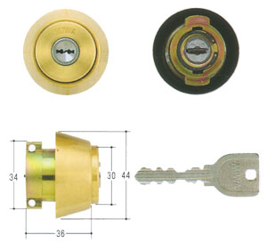 美和ロック URシリンダー LAタイプ MCY-168 扉厚33-41mm ゴールド色