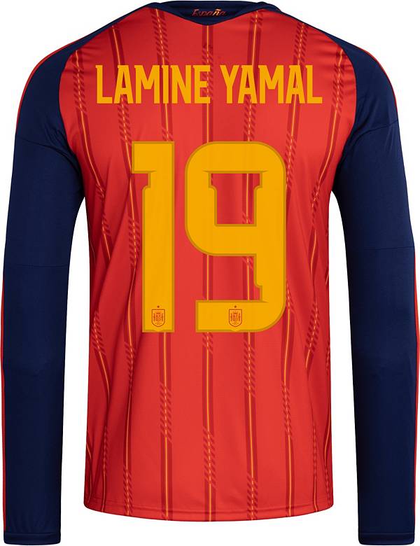 adidas Adult Spain Lamine Yamal #19 2026 Home Long Sleeve Replica