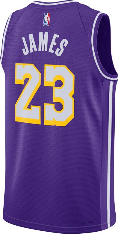 Jordan Adult Los Angeles Lakers LeBron James #23 Purple Swingman