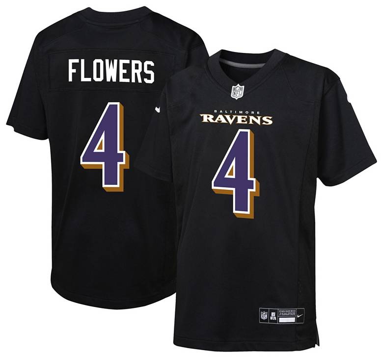 Nike Youth Baltimore Ravens Zay Flowers #4 Black Game Jersey