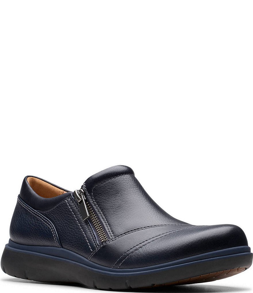 Clarks Artisan Certina Pure Leather Side Zip Loafers | Dillard's