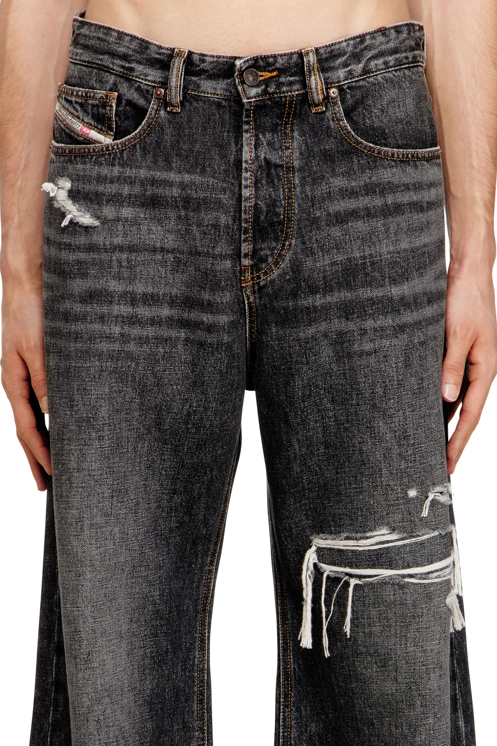 Men's Relaxed Jeans | Black/Dark grey | Diesel D-Rise