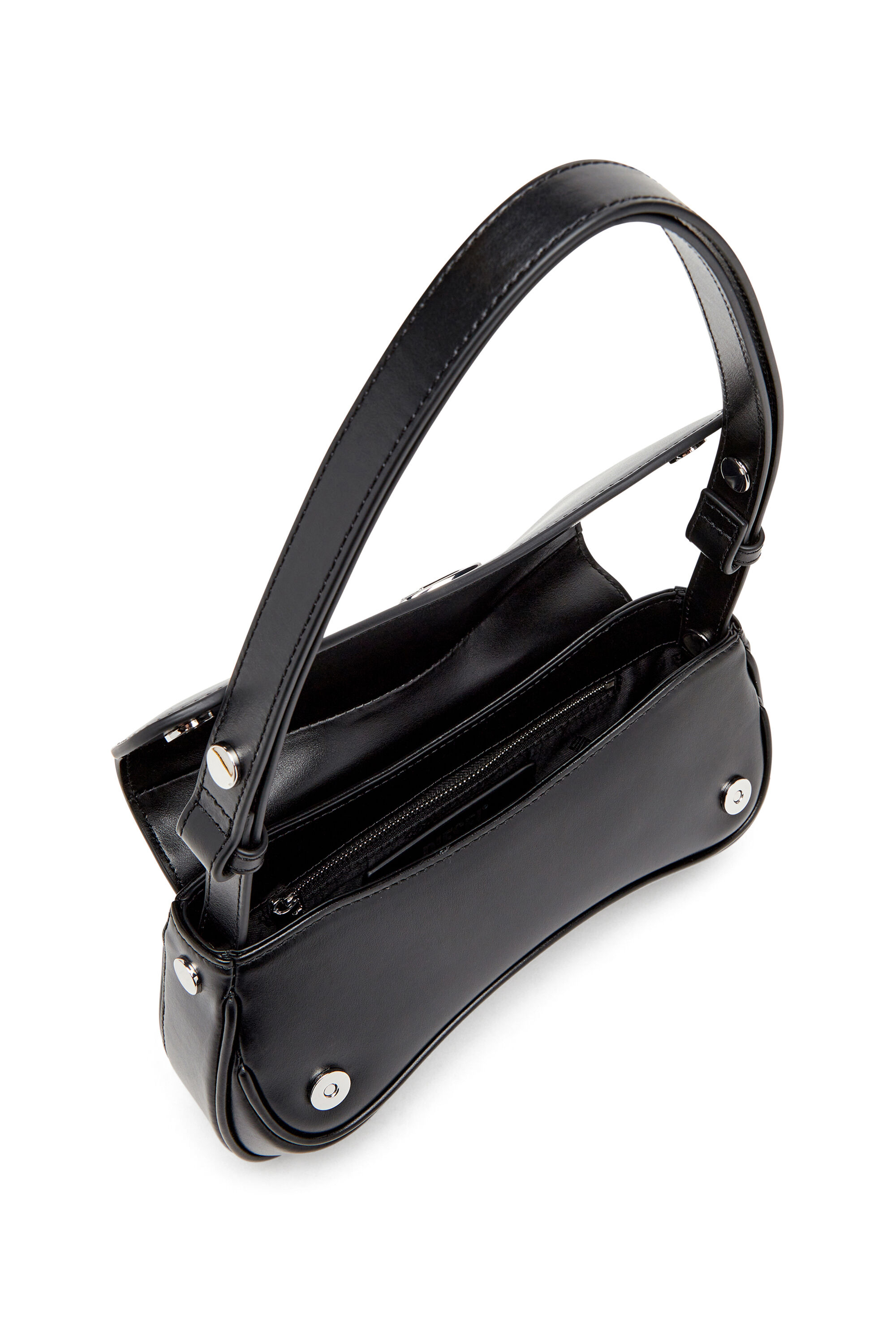 Women's Play-Semi gloss leather shoulder bag | Black | Diesel