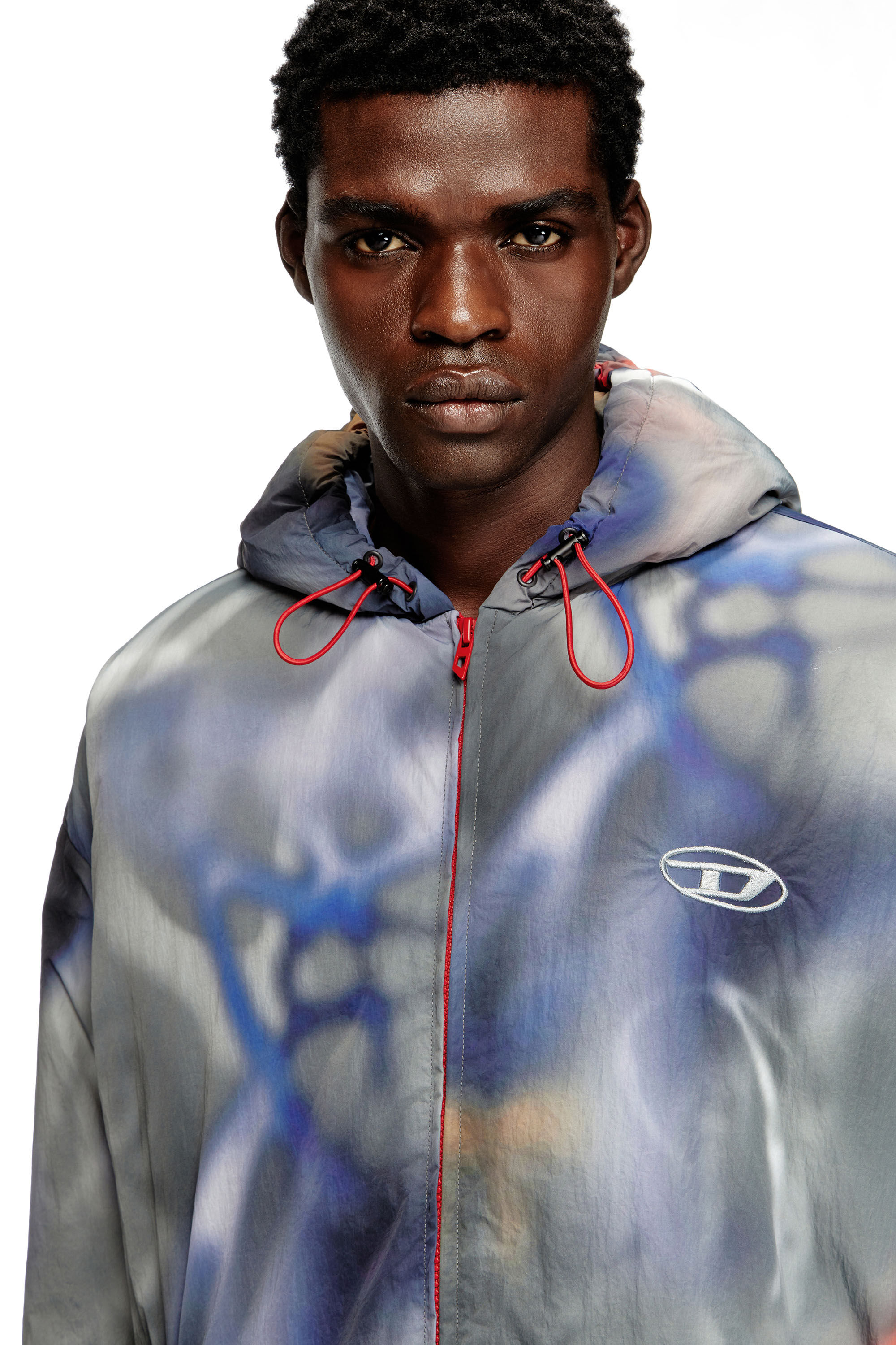 Men's Padded windbreaker with graffiti print | Multicolor | Diesel