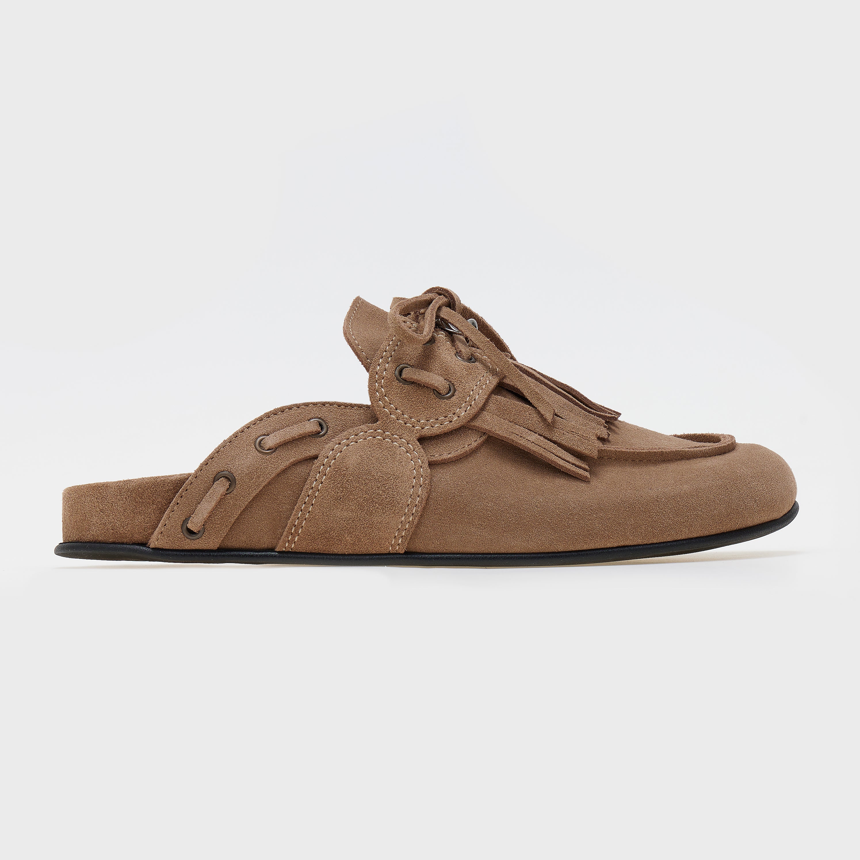 CHERYL FRINGE SUEDE MULES