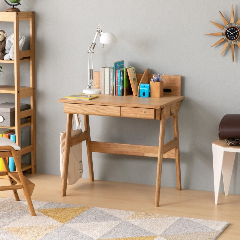 一生紀 学習デスク 引き出し付 幅80cm コンセント付 木製 ブック