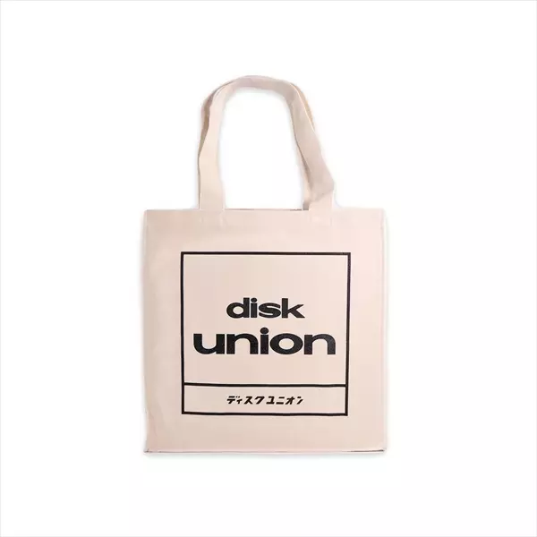 diskunion レコード トート 四角ロゴ (ブラック×レッド)/TOTE BAG