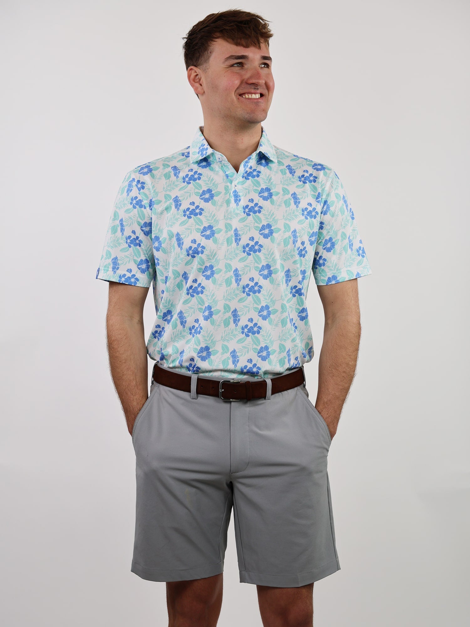 Men's Hawaiian Print Polo - Sport Fit