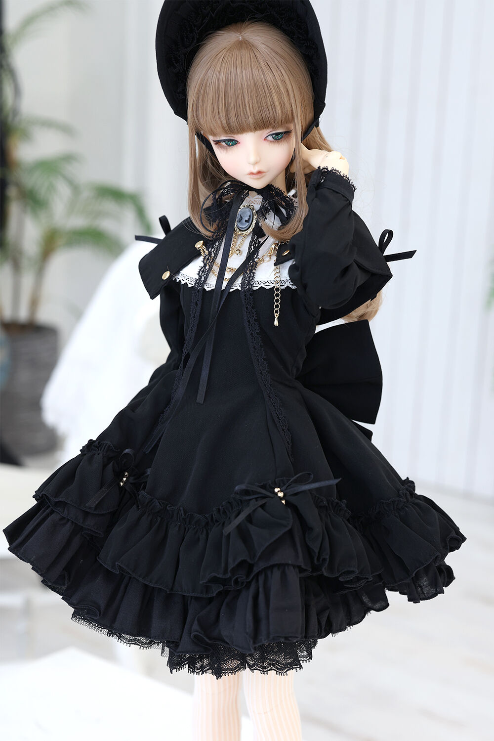 DOLK×NINE9 STYLE】Antique cape dress DOLK限定 BLACK - 60cm（SD