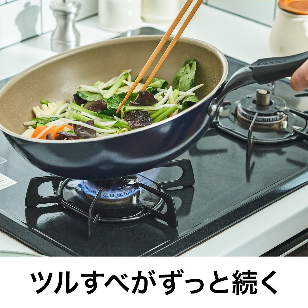 evercook(エバークック) ガス火専用 軽量 フライパン 24cm ネイビー